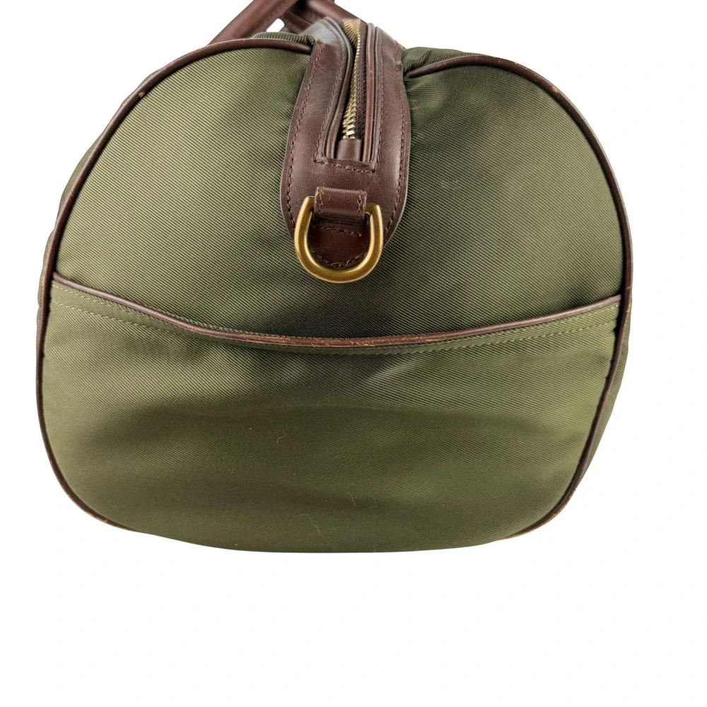 POLO GOLF CHARLESTON Canvas Leather Trim Duffle Bag Olive Green Travel Weekend